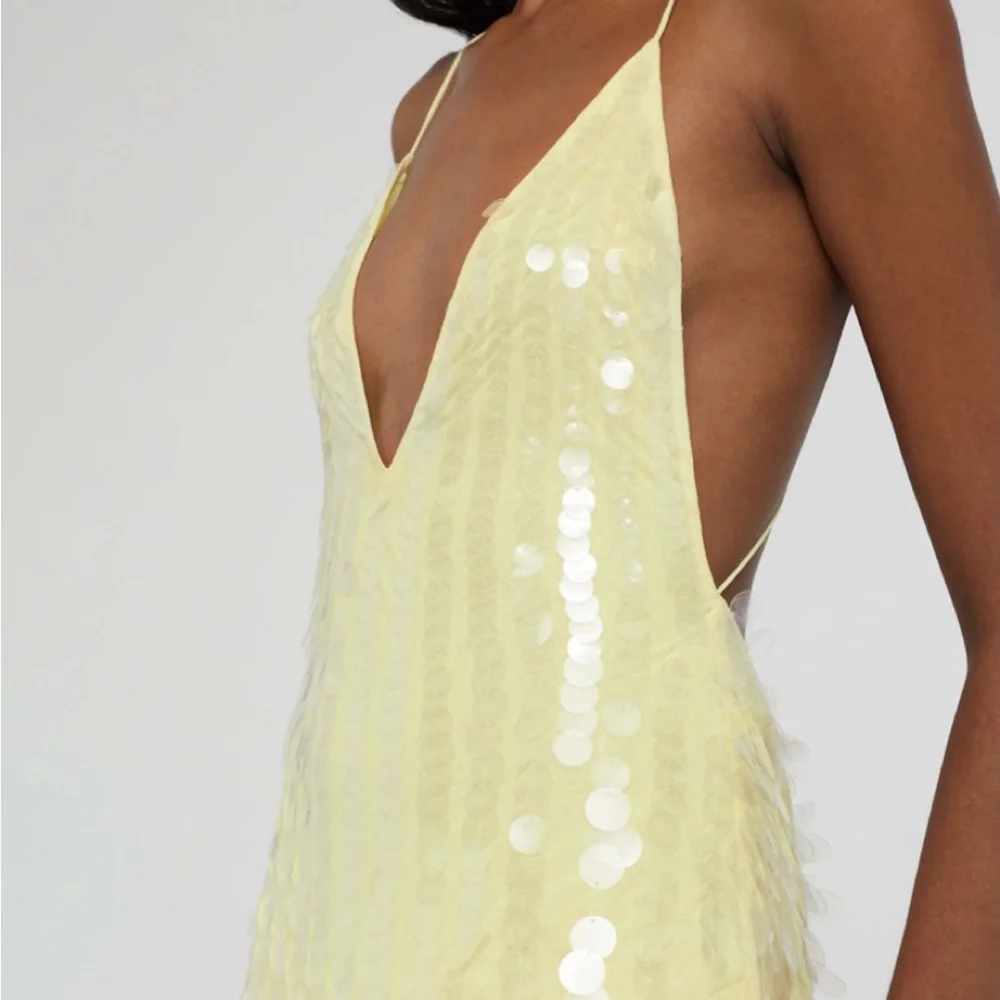 Rat & Boa Asteria Yellow Sequin Dress - Picture 2 of 7